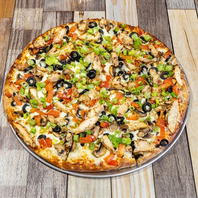 Garlic Chicken Pizza.